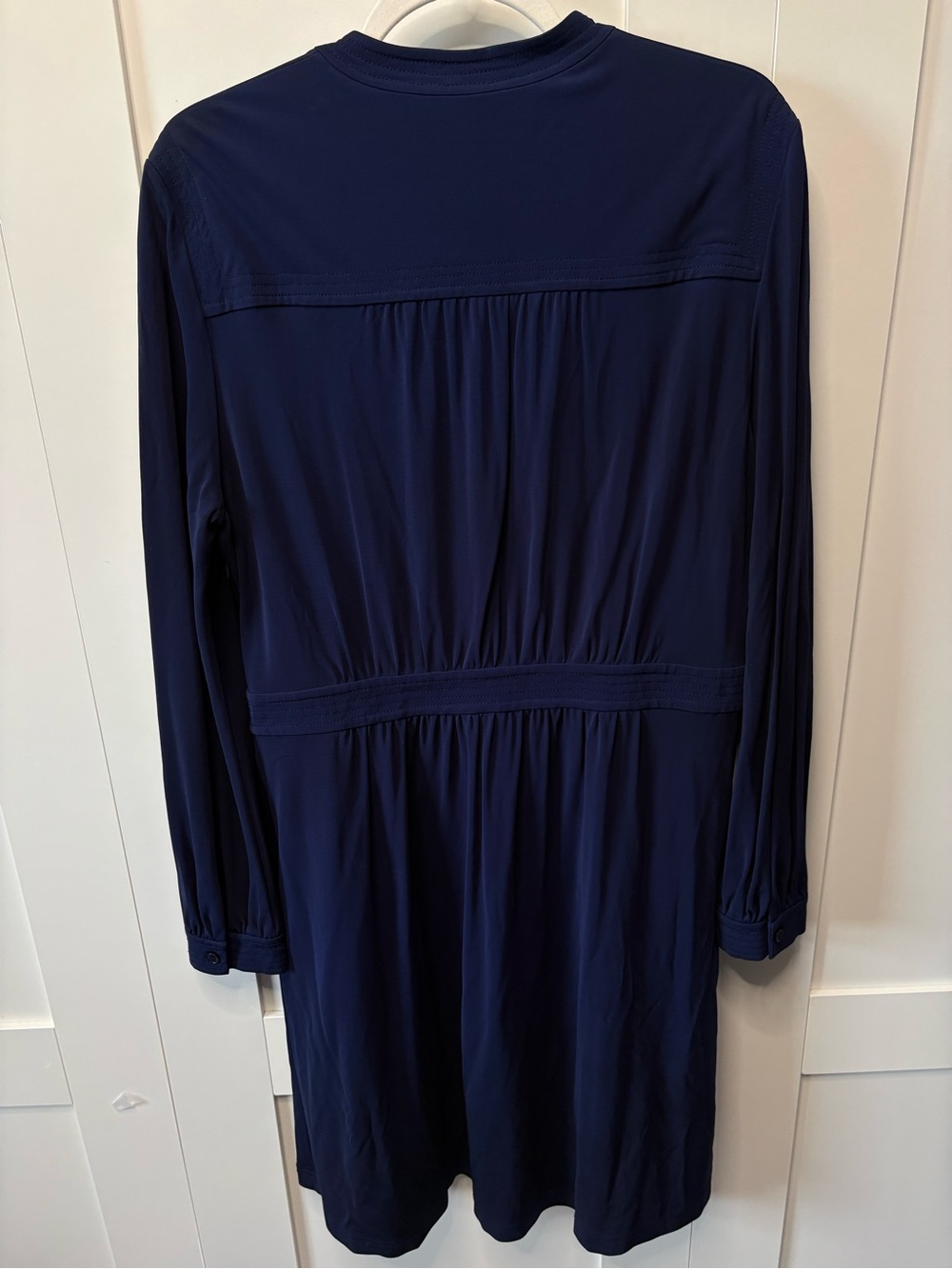 Tory Burch Valentina Navy Long-Sleeve Dress - Picture 6 of 8
